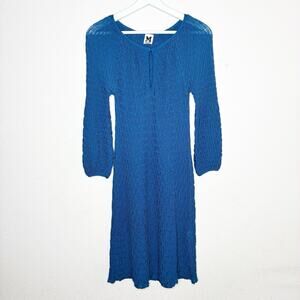 M Missoni Blue Keyhole Textured Knit Dress 4